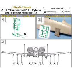 Metallic Details MDR48161 - 1/48 - A-10 Thunderbolt II. Pylons Upgrade set