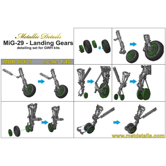 Metallic Details MDR48175 - 1/48 MiG-29. Landing gears, Accessories for aircraft