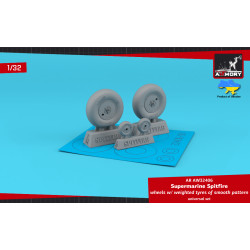 Armory AW32406 1/32 Supermarine Spitfire wheels weighted tyres of smooth pattern