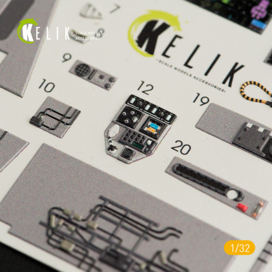 Kelik K32009 - 1/32 - F-35C interior 3D decals for Trumpeter kit