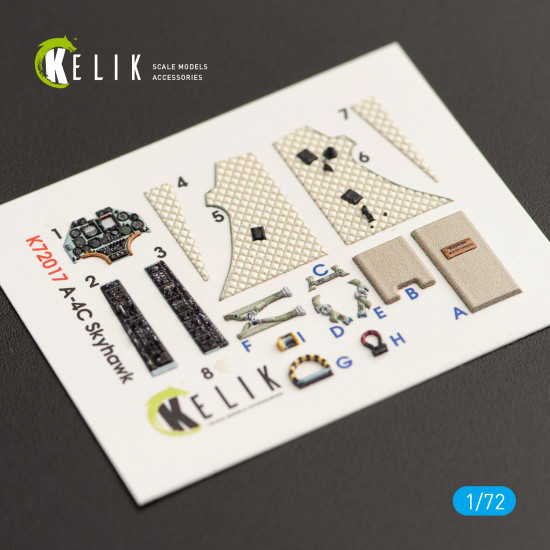 Kelik K72017 - 1/72 A-4C Skyhawk interior 3D decals for Fujimi/Hobby 2000 kit