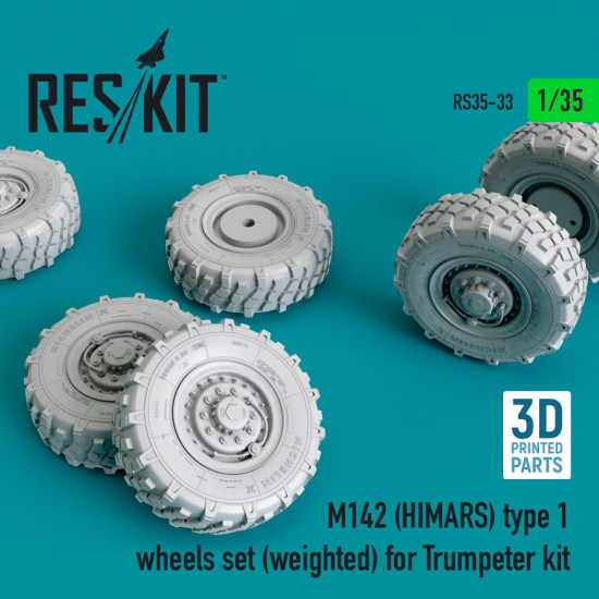 Reskit RS35-0033 1/35 M142 HIMARS type 1 wheels set (weighted) for Trumpeter kit