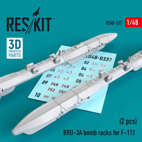 Reskit Rs48-0337 1/48 Bru-3a Bomb Racks For F-111 2 Pcs 3d Printing
