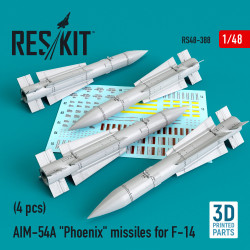 Reskit RS48-0388 - 1/48 - AIM-54A Phoenix missiles for F-14 4pcs