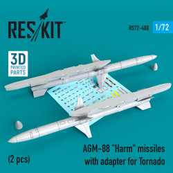 Reskit RS72-0400 1/72 AGM-88 Harm missiles with adapter for Tornado 2 pcs