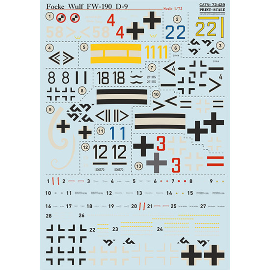 Print Scale 72 429 1 72 Decal For FW 190 D 9 Part 1 Military Aircraft 
