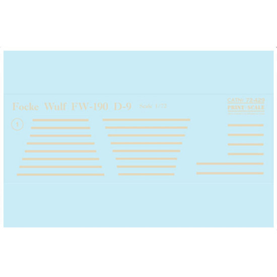 Print Scale 72-429 1/72 Decal for FW-190 D-9 Part 1 Military aircraft