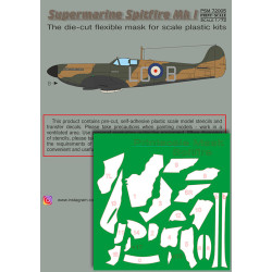 Print Scale PSM72005 1/72 Mask for Supermarin Spitfire Mk.1 Military aircraft