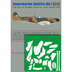 Print Scale PSM72006 1/72 Mask for Supermarin Spitfire Mk.1 Military aircraft