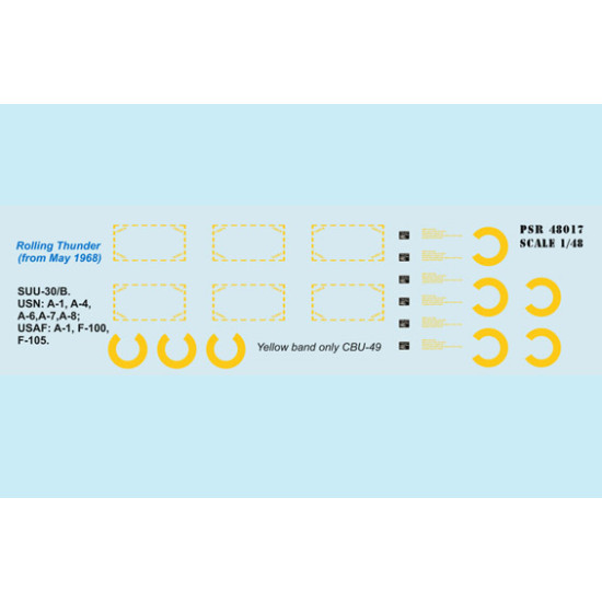 Print Scale PSR48017 1/48 SUU-30 Dispenser. Viet Nam War. Rolling Thunder from May 4 pc