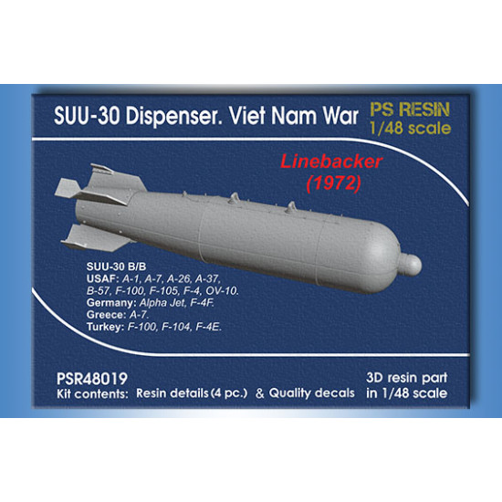 Print Scale PSR48019 1/48 SUU-30 Dispenser. Viet Nam War. SUU-30B/B LINEBACKER