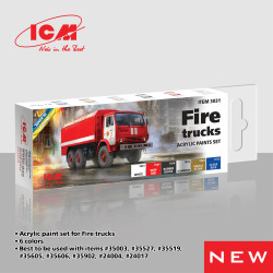 ICM 3031 - Acrylic paint set for Fire trucks (for ICM 35003, 35605, 35606, 35902, 24004, 24017)