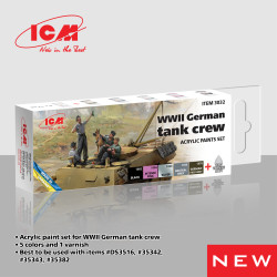ICM 3032 - Acrylic paint set for WWII German tank crew for ICM35343, ds3516