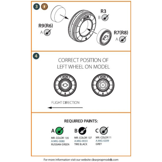 Clear Prop CPA72079 1/72 MiG-23ML, MLD, P, MLAE Wheel set