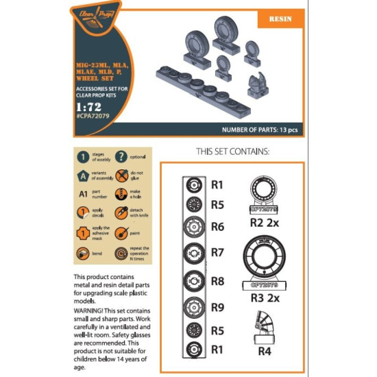 Clear Prop CPA72079 1/72 MiG-23ML, MLD, P, MLAE Wheel set