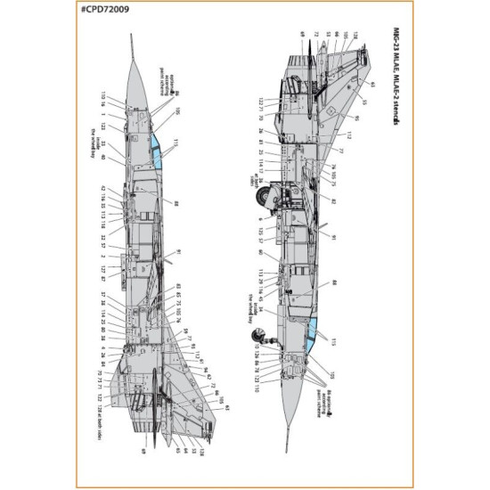 Clear Prop CPD72009 1/72 MiG-23ML, MLA, MLD, P, MLAE standard english stencils