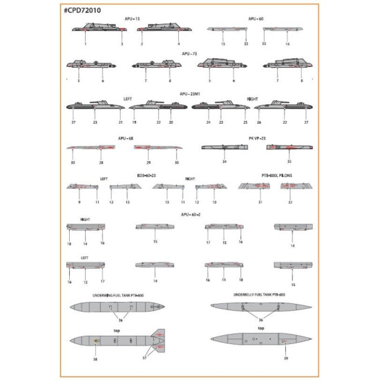 Clear Prop CPD72010 1/72 MiG-23ML, MLA standard stencils for grey paint schemes