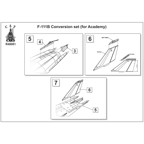 CAT4 R48081 F-111B Conversion set (for Academy) 151970/71/72 1/48 scale