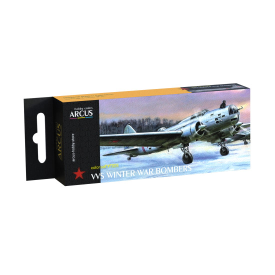 Arcus 1006 Enamel paints set VVS Winter War Bombers 6 colors in set