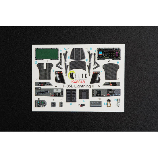 Kelik K48048 - 1/48 F-35B Lightning II interior 3D decals for Kitty Hawk kit