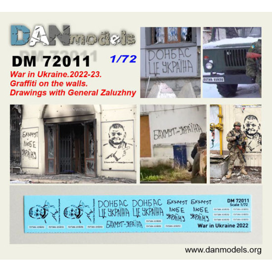 Dan Models 72011 1/72 Decal Drawings with General Zaluzhny Graffiti on the walls War in Ukraine