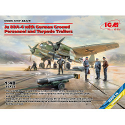 ICM 48229 1/48 Ju 88A-4 with German Ground Personnel and Torpedo Trailers