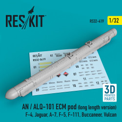 Reskit RS32-0419 1/32 AN / ALQ-101 ECM pod (long length version) (F-4, Jaguar, A-7, F-5, F-111, Buccaneer, Vulcan) (3D printing)
