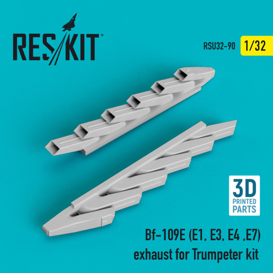 Reskit RSU32-0090 1/32 Bf-109E E1,E3,E4,E7 exhaust for Trumpeter kit 3D printing
