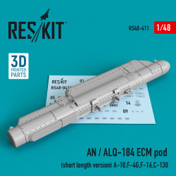 Reskit RS48-0411 1/48 AN / ALQ-184 ECM pod (short length version) (A-10,F-4G,F-16,C-130) (3D printing)