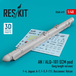 Reskit RS48-0419 1/48 AN / ALQ-101 ECM pod (long length version) (F-4, Jaguar, A-7, F-5, F-111, Buccaneer, Vulcan) (3D printing)