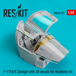 Reskit RSU48-0231 1/48 F-111A/E Cockpit with 3D decals for Academy kit