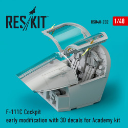 Reskit RSU48-0232 1/48 F-111C Cockpit early modification + 3D decals for Academy