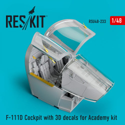 Reskit RSU48-0233 1/48 F-111D Cockpit with 3D decals for Academy kit