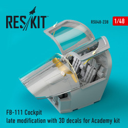 Reskit RSU48-0238 1/48 FB-111 Cockpit late modification with 3D decals for Academy kit