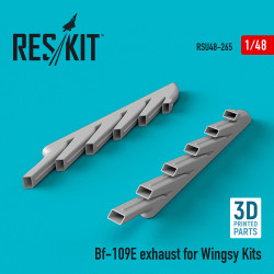 Reskit RSU48-0265 1/48 Bf-109E exhaust for Wingsy Kits (3D Printing)