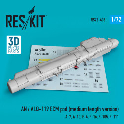 Reskit RS72-0408 1/72 AN / ALQ-119 ECMpod (medium length version) (A-7, A-10, F-4, F-16, F-105, F-111) (3D printing)