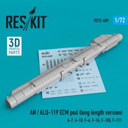 Reskit RS72-0409 1/72 AN / ALQ-119 ECM pod (long length version) (A-7, A-10, F-4, F-16, F-105, F-111) (3D printing)