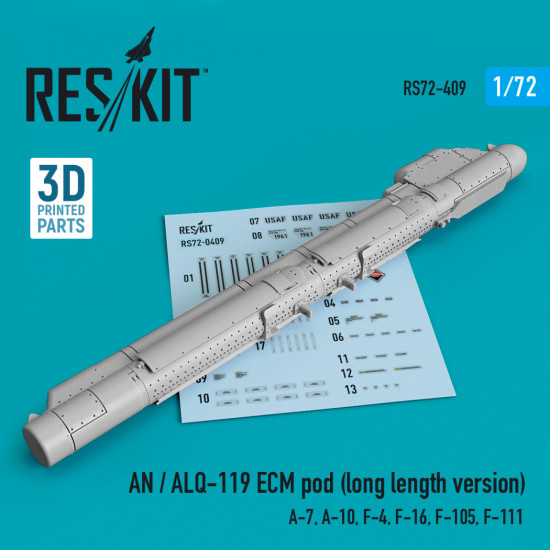 Reskit RS72-0409 1/72 AN / ALQ-119 ECM pod (long length version) (A-7, A-10, F-4, F-16, F-105, F-111) (3D printing)