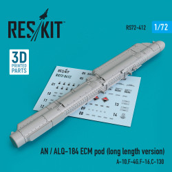 Reskit RS72-0412 1/72 AN / ALQ-184 ECM pod (long length version) (A-10,F-4G,F-16,C-130) (3D printing)