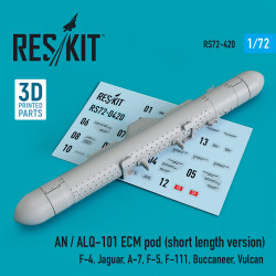 Reskit RS72-0420 1/72 AN / ALQ-101 ECM pod (short length version) (F-4, Jaguar, A-7, F-5, F-111, Buccaneer, Vulcan) (3D printing)