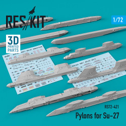 Reskit RS72-0421 1/72 Pylons for Su-27. Accessories for aircraft