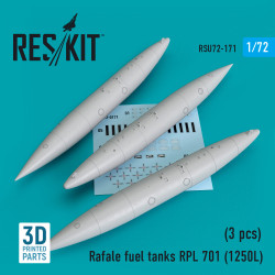 Reskit RSU72-0171 1/72 Rafale fuel tanks RPL 701 (1250L) (3 pcs) (3D printing)