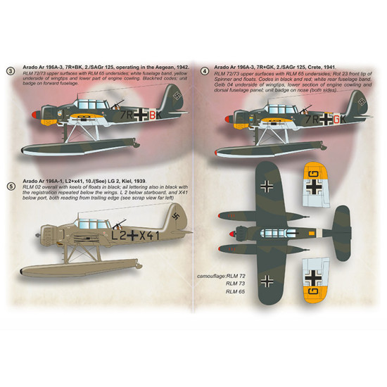 Print Scale 72-461 - 1/72 - Arado Ar 196. Decal for aircraft