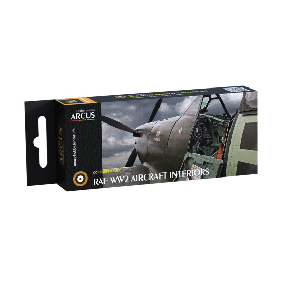 Arcus 3006 Enamel paints set RAF WW2 Aircraft interiors 6 colors in set 10ml