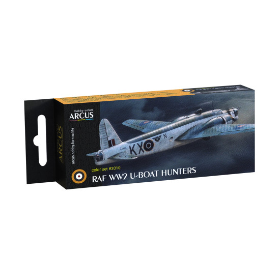 Arcus 3010 Enamel paints set RAF WW2 U-boat hunters 6 colors in set 10ml