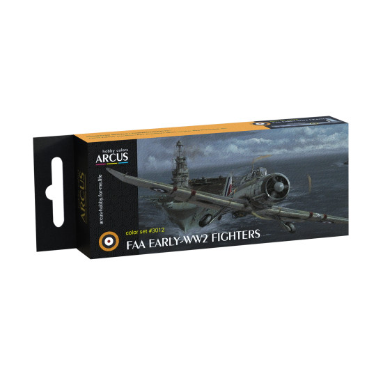 Arcus 3012 Enamel paints set FAA Early-WW2 Fighters 6 colors in set 10ml