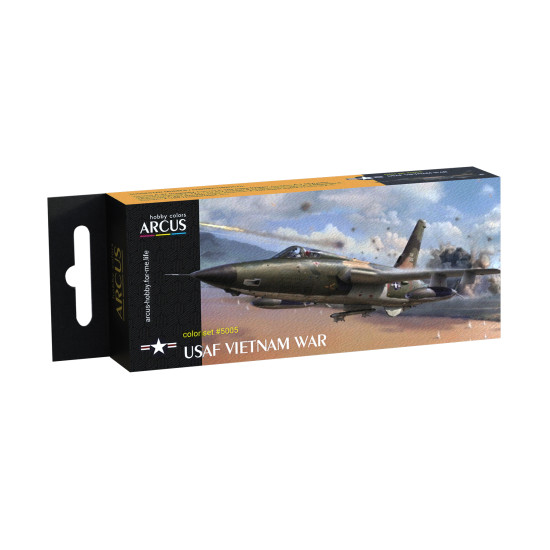 Arcus 5005 Enamel paints set USAF Vietnam War 6 colors in set 10ml