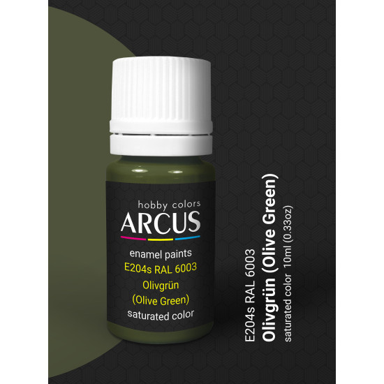 Arcus 204 Enamel Paint. Wehrmacht. RAL 6003 OlivgrÃ¼n (Olive Green) 10ml