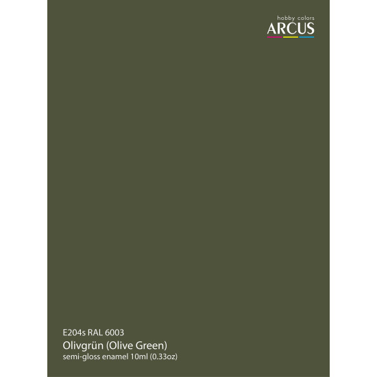 Arcus 204 Enamel Paint. Wehrmacht. RAL 6003 OlivgrÃ¼n (Olive Green) 10ml