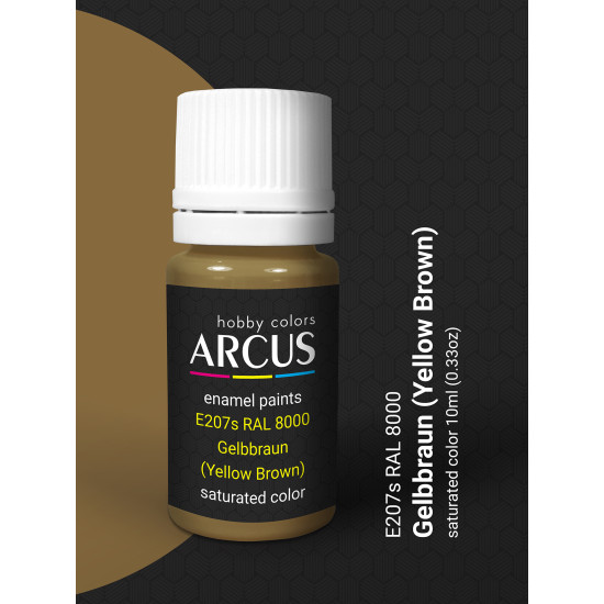 Arcus 207 Enamel paint. Wehrmacht. RAL 8000 Gelbbraun (Yellow Brown) 10ml